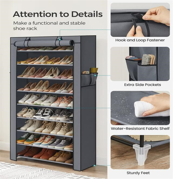 Shoe rack with cover